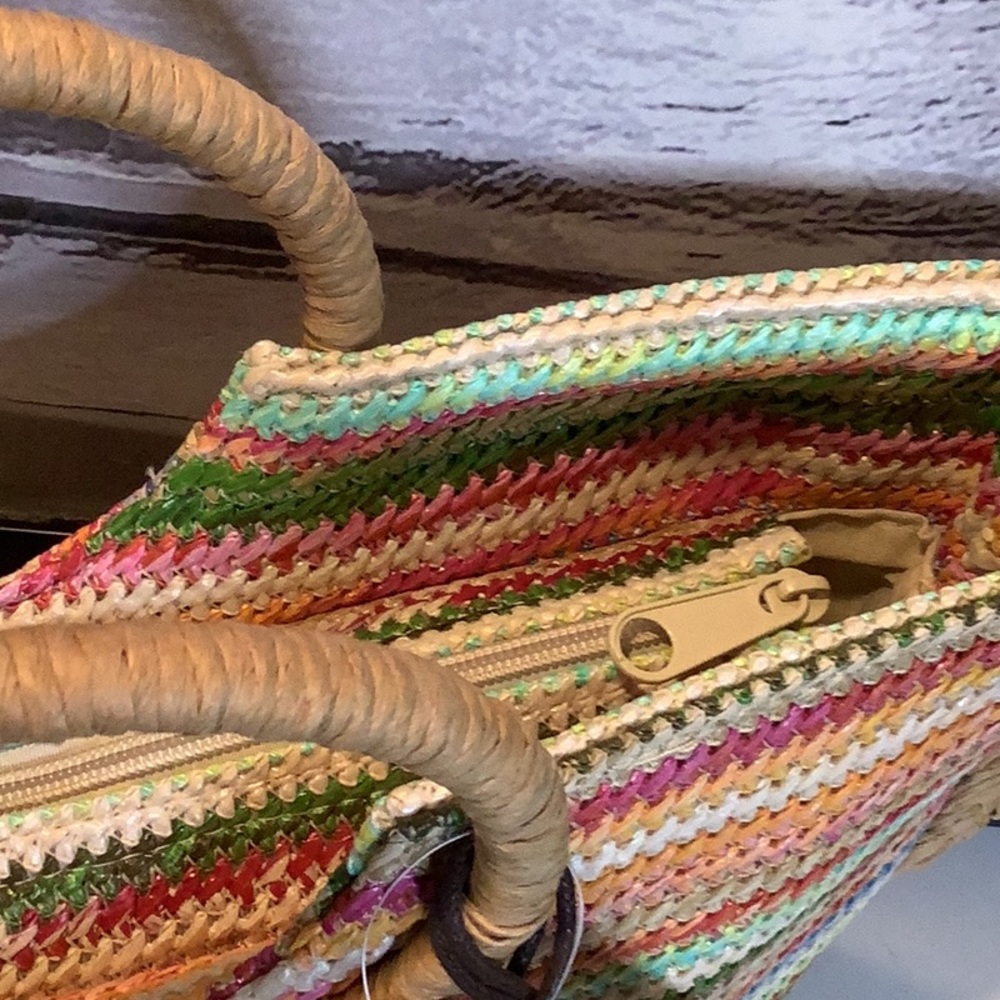 Cappelli Straworld Multicolor Straw Bag W/Braided Strap - Picture 8 of 10